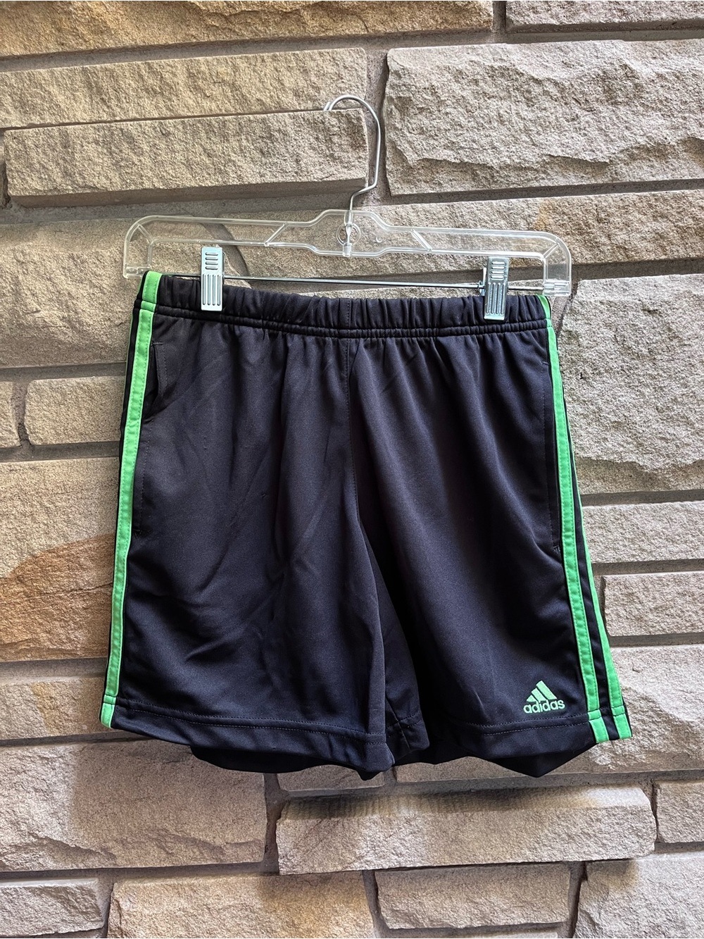 Adidas vintage Y2K 05 Women's Black Running Shorts with Green Stripe small - Picture 2 of 8